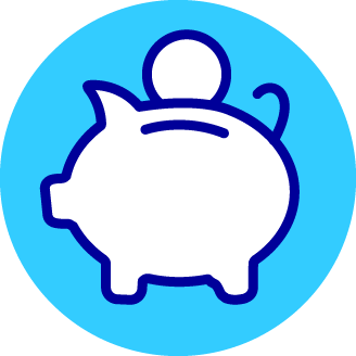 Piggy bank icon representing savings